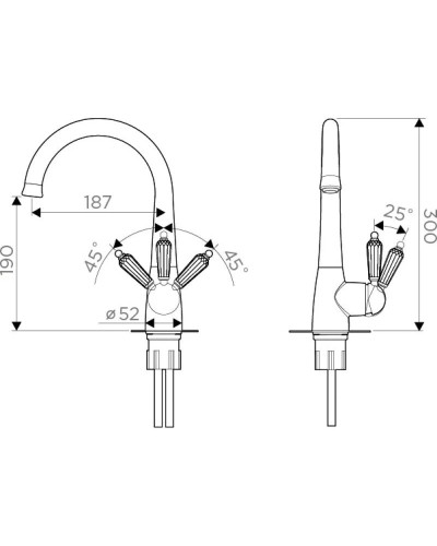 Смеситель для кухни хром Omoikiri Kanagawa-C
