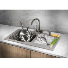 Смеситель для кухни с подключением к фильтру античное серебро Omoikiri Okinawa-SI