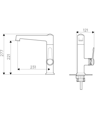 Смеситель для кухни хром Omoikiri Yamagata-C