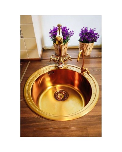 Смеситель для кухни золото Omoikiri Kagoshima-G