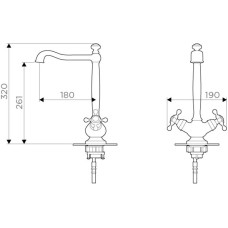 Смеситель для кухни золото Omoikiri Kagoshima-G