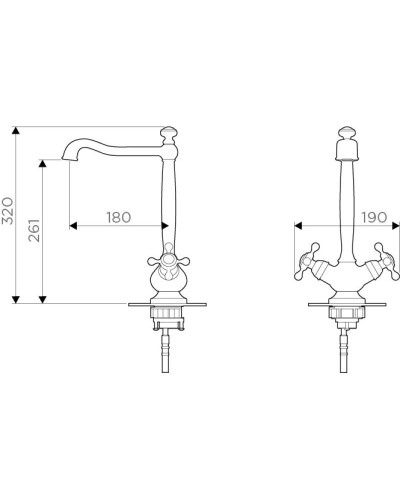 Смеситель для кухни античная бронза Omoikiri Kagoshima-O