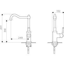 Смеситель для кухни хром Omoikiri Kashiwa-C