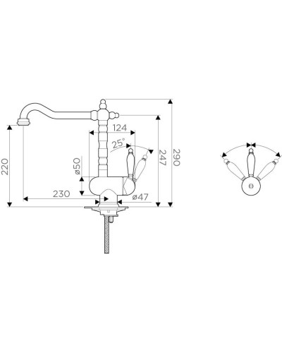 Смеситель для кухни золото Omoikiri Kyoto-G OKY-G-35