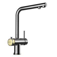 Смеситель для кухни с подключением к фильтру хром/бежевый Omoikiri Hotaru-CH-BE