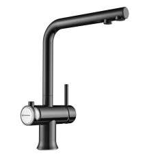 Смеситель для кухни с подключением к фильтру вороненая сталь/белый Omoikiri Hotaru-GM-WH
