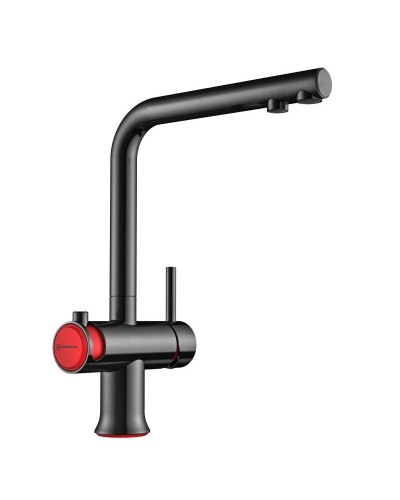 Смеситель для кухни с подключением к фильтру вороненая сталь/красный Omoikiri Hotaru-R