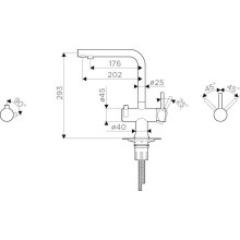 Смеситель для кухни с подключением к фильтру вороненая сталь/голубой Omoikiri Hotaru-B