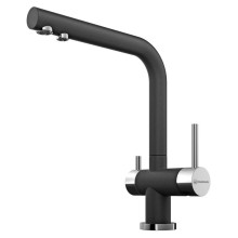 Смеситель для кухни с подключением к фильтру черный Omoikiri Nagano-BL