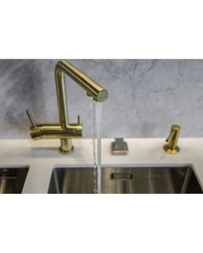 Смеситель для кухни с подключением к фильтру светлое золото Omoikiri Nagano-LG