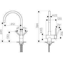 Смеситель для кухни хром Omoikiri Sendai