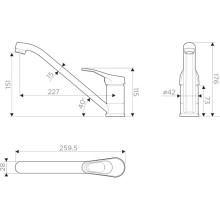 Смеситель для кухни темный шоколад Omoikiri Kado-DC