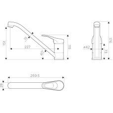 Смеситель для кухни пастила Omoikiri Kado-PA