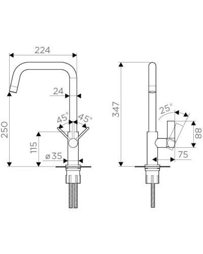 Смеситель для кухни хром Omoikiri Takasaki-C