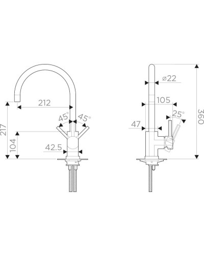 Смеситель для кухни светлое золото Omoikiri Wakayama-LG 4994291