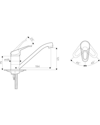Смеситель для кухни хром Omoikiri Mito