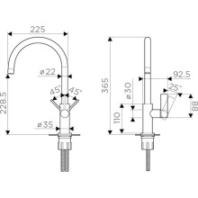 Смеситель для кухни хром Omoikiri Okayama