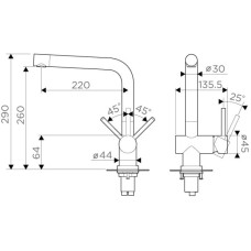 Смеситель для кухни нержавеющая сталь Omoikiri Koriyama