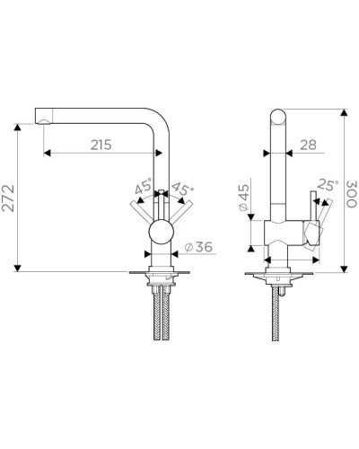 Смеситель для кухни хром Omoikiri Akashi