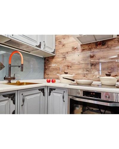 Смеситель для кухни с подключением к фильтру вороненая сталь Omoikiri Kanto-PVD-GM