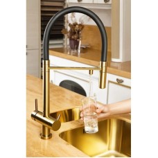 Смеситель для кухни с подключением к фильтру светлое золото Omoikiri Kanto-PVD-LG