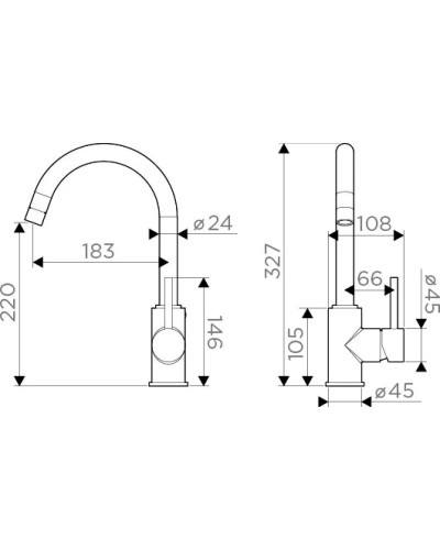 Смеситель для кухни карамель Omoikiri Shinagawa-CA