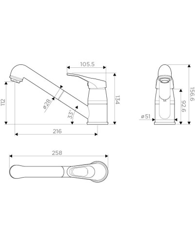 Смеситель для кухни черный Omoikiri Tateyama-S-BL