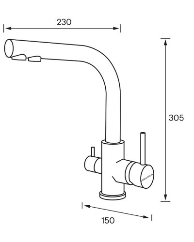 Смеситель для кухни Paulmark Essen Es213011-401BR Антрацит Бронза