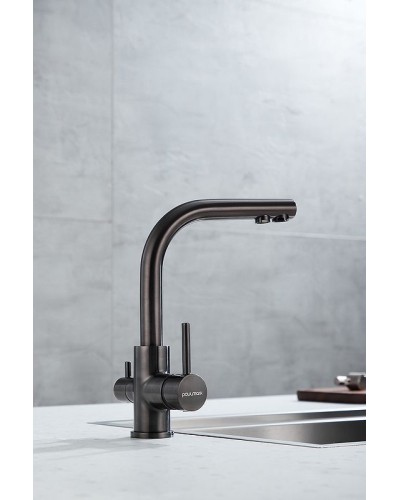 Смеситель для кухни Paulmark Essen Es213011-GM Вороненая сталь