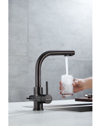 Смеситель для кухни Paulmark Essen Es213011-GM Вороненая сталь