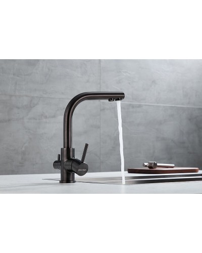 Смеситель для кухни Paulmark Essen Es213011-GM Вороненая сталь