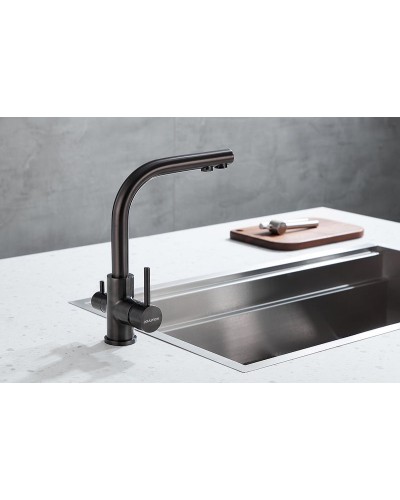 Смеситель для кухни Paulmark Essen Es213011-GM Вороненая сталь