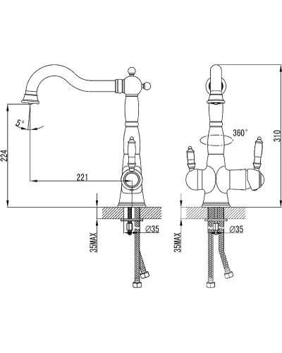 Смеситель для кухни Lemark Villa LM4858B Бронза