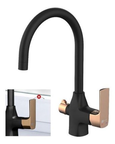 Смеситель для кухни Lemark Ursus LM7261BLR Черный Золото