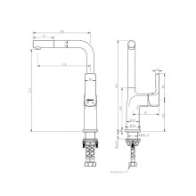 Смеситель для кухни Lemark Ursus LM7205BLR Черный Золото