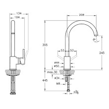 Смеситель для кухни Vitra Minimax S A4209134EXP Никель матовый