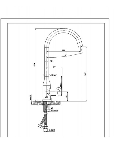 Смеситель для кухни Bravat Arden F7351385CP-RUS Хром