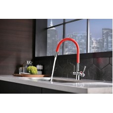 Смеситель для кухни Lemark Comfort LM3075C-Red Хром Красный