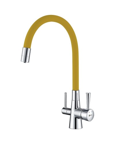 Смеситель для кухни Lemark Comfort LM3075C-Yellow Хром Желтый
