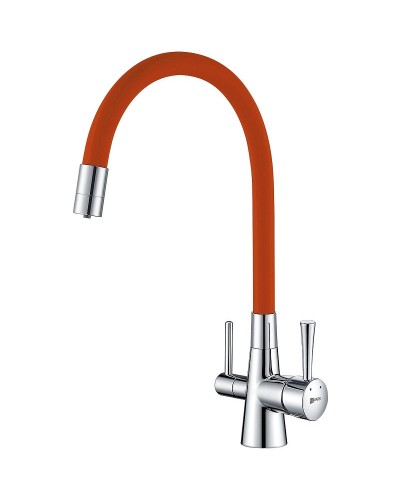 Смеситель для кухни Lemark Comfort LM3075C-Orange Хром Оранжевый
