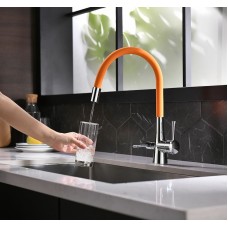 Смеситель для кухни Lemark Comfort LM3075C-Orange Хром Оранжевый