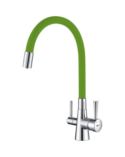 Смеситель для кухни Lemark Comfort LM3075C-Green Хром Зеленый