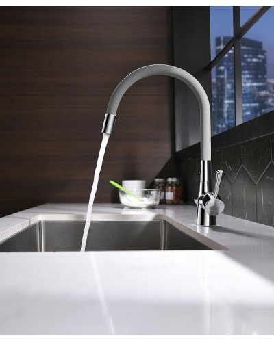 Смеситель для кухни Lemark Comfort LM3075C-White Хром Белый