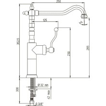 Смеситель для кухни Paini Duomo 88F3572LL2SKM Старая бронза