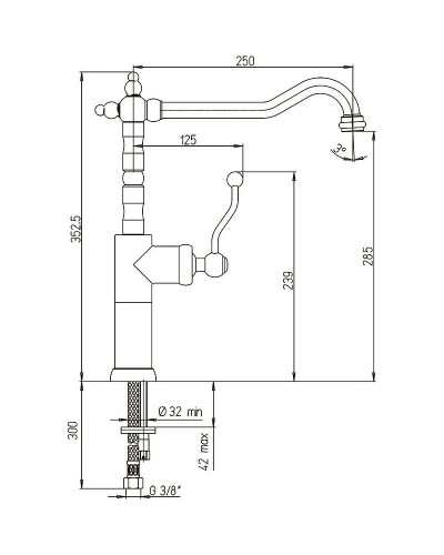 Смеситель для кухни Paini Duomo 88F3572LL2SKM Старая бронза