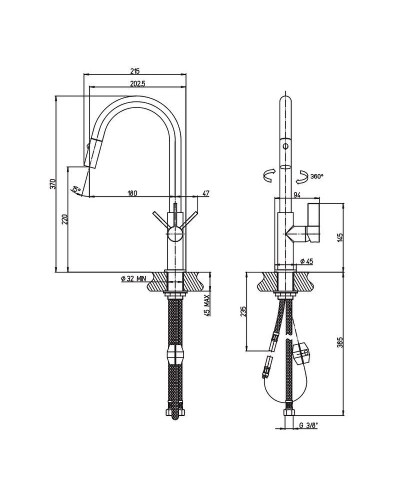 Смеситель для кухни Paini Cox 78CR591SAKM Хром