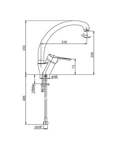 Смеситель для кухни Paini Dilos 76CR570KM Хром