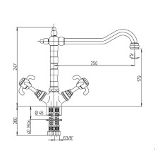 Смеситель для кухни Paini Ornellaia 87CR570BKM Хром