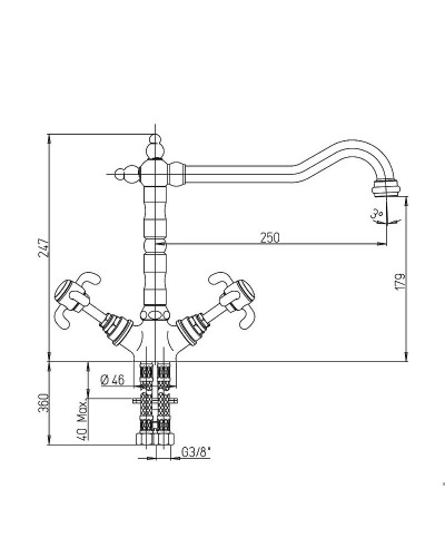 Смеситель для кухни Paini Ornellaia 87CR570BKM Хром