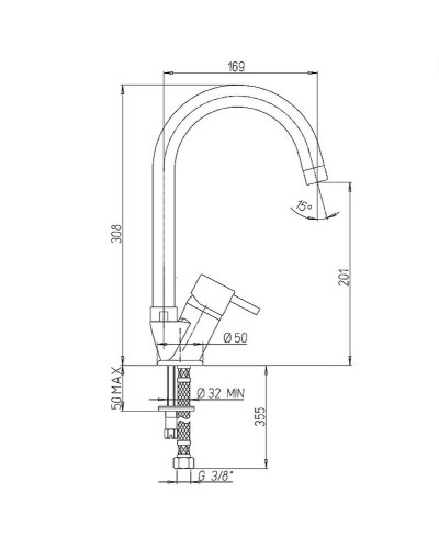 Смеситель для кухни Paini Cox 78CR570PKM Хром